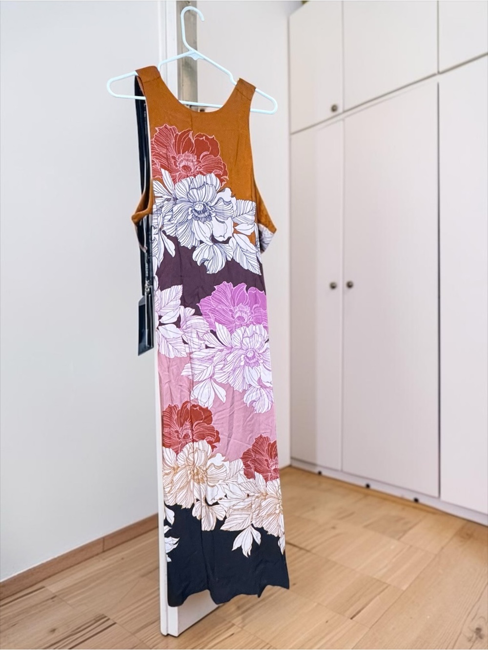 Anthropologie X Maeve Floral Maxi Twist Back Dress Size Small Rust Fall Autumn